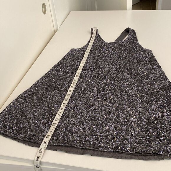Alice + Olivia Silk Gray Blue Sequin A-line Shift Tank Mini Dress Size Small - Picture 13 of 13